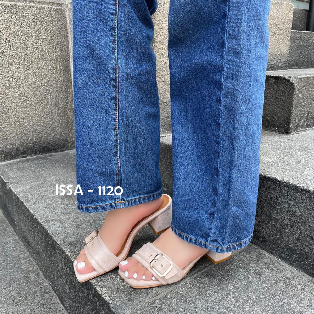 GENERICO - SANDALIAS DE TACO 5 MORENA PARA DAMA EN TONO BEIGE SUEDE