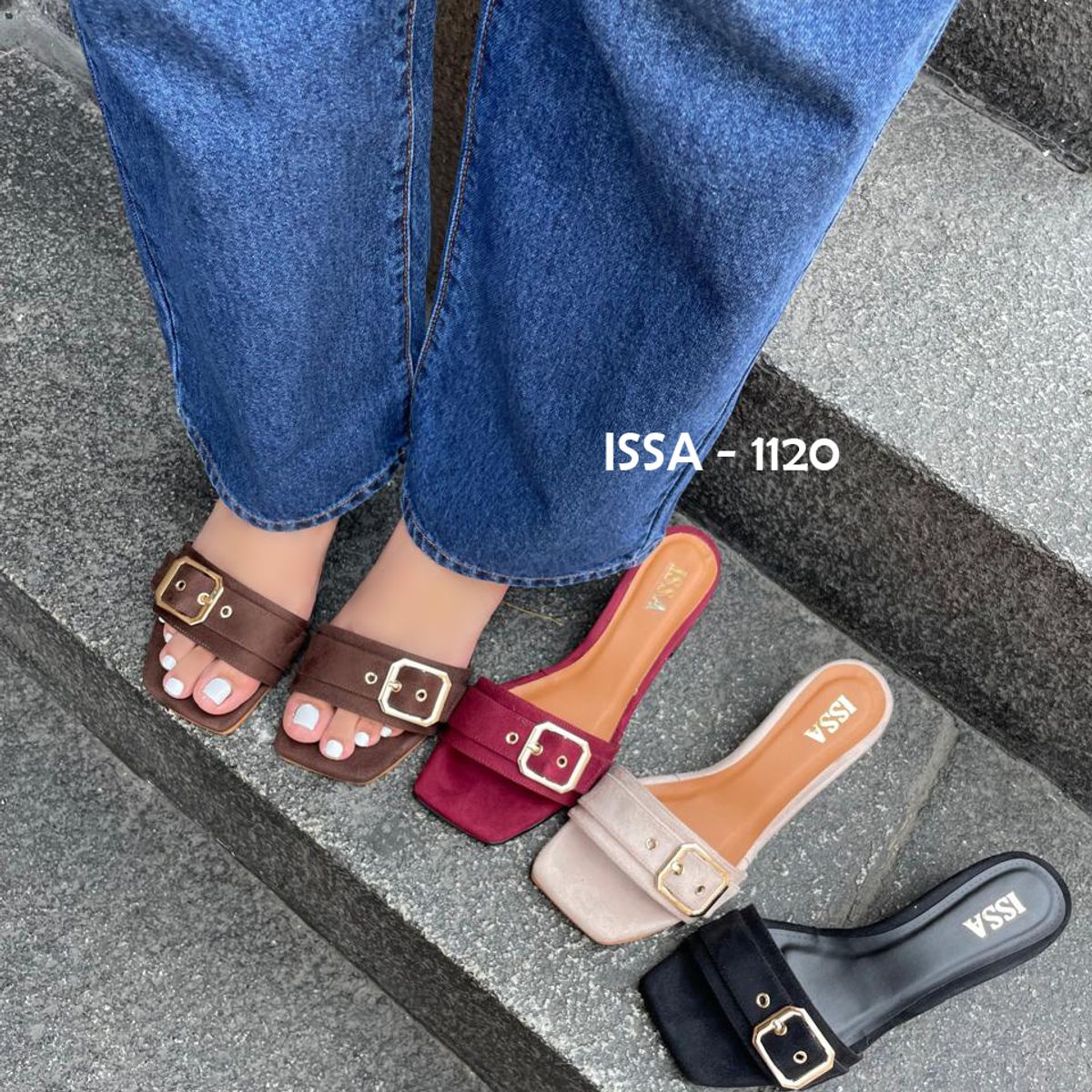 GENERICO - SANDALIAS DE TACO 5 MORENA PARA DAMA EN TONO VINO SUEDE