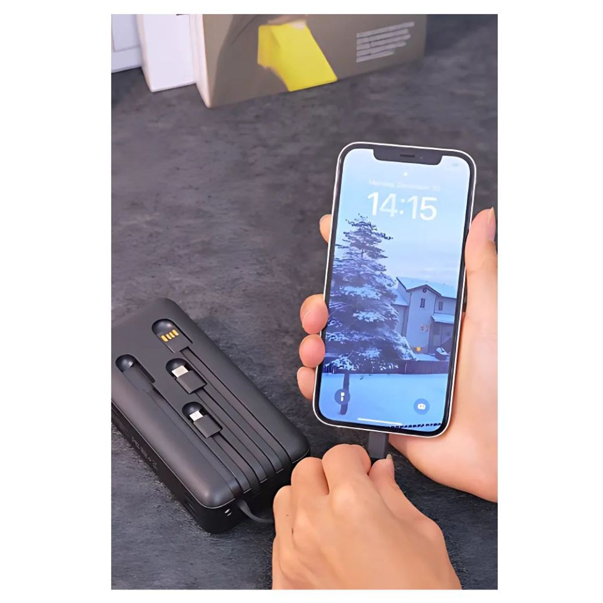 GENERICO - Power Bank Batería Portátil 20000mah Con 4 Cables