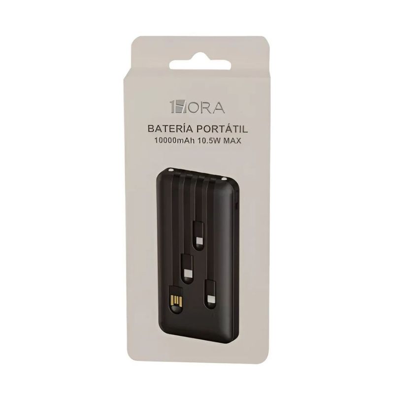 GENERICO - Power Bank Batería Portátil 10000mah Con 4 Cables