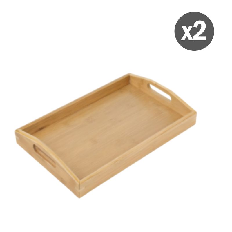 GENERICO - Bandeja de bambú para servir para cocina sala de estar dormitorio