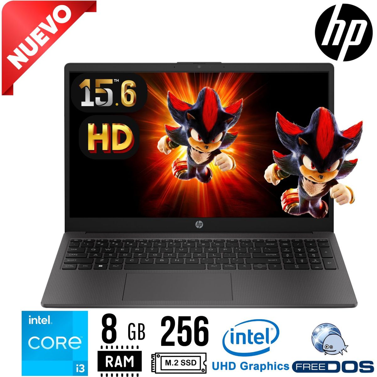 HP - Laptop HP 250 G10 Intel Core i3 N30515 RAM 8GB SSD 256GB 15.6"HD Free DOS