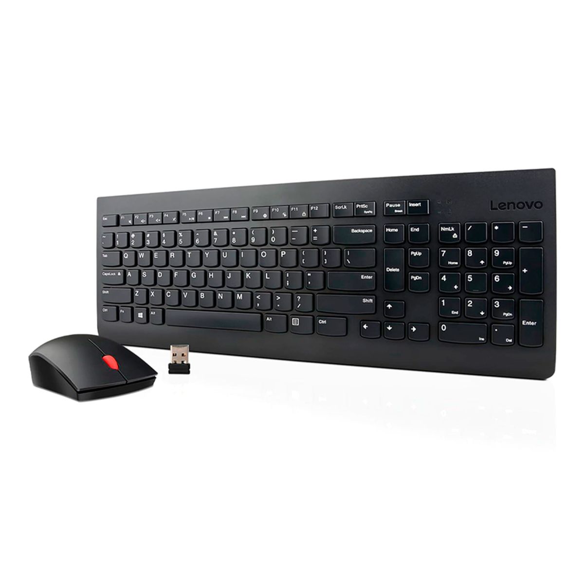 LENOVO - KIT LENOVO TECLADO + MOUSE INALAMBRICO 1200 DPI RECEPTOR USB NANO COLOR NEGRO PN GX30N81782