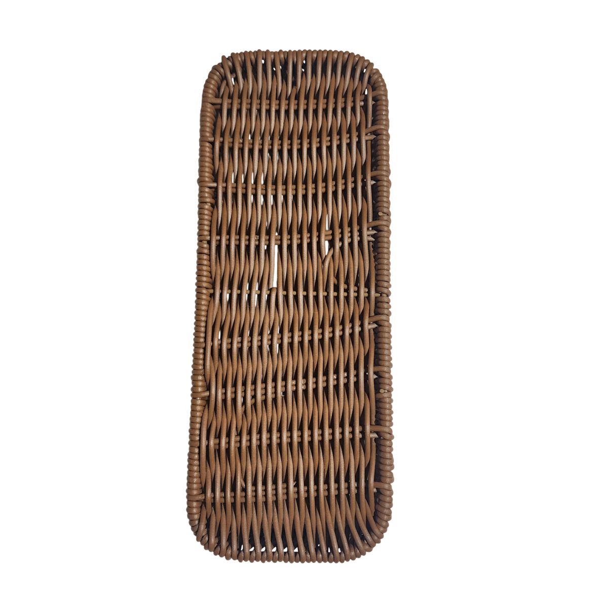 GENERICO - Porta cubiertos Rectangular de plástico tipo mimbre