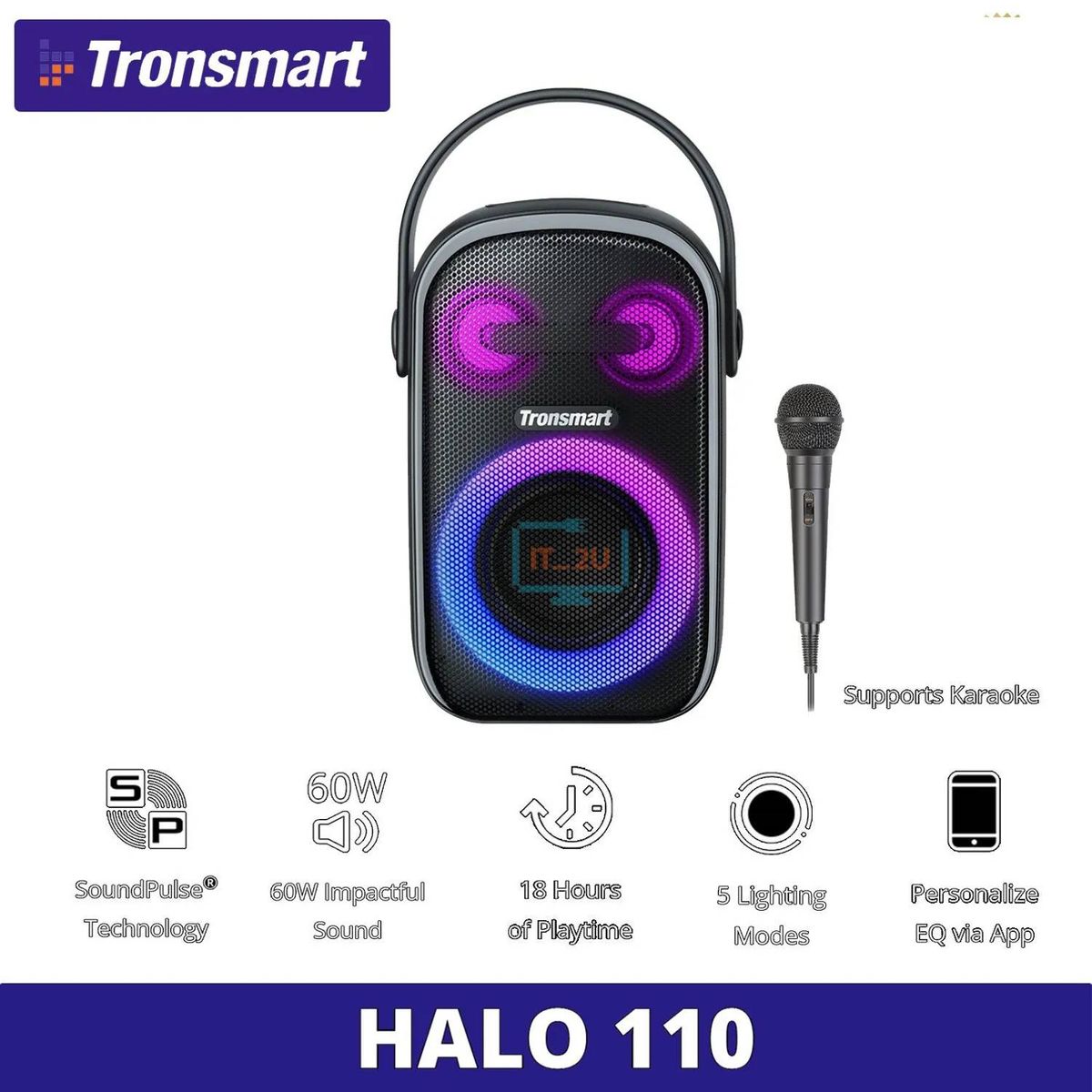 TRONSMART - Parlante Bluetooth Tronsmart Halo 110 Microfono Karaoke No Halo 110