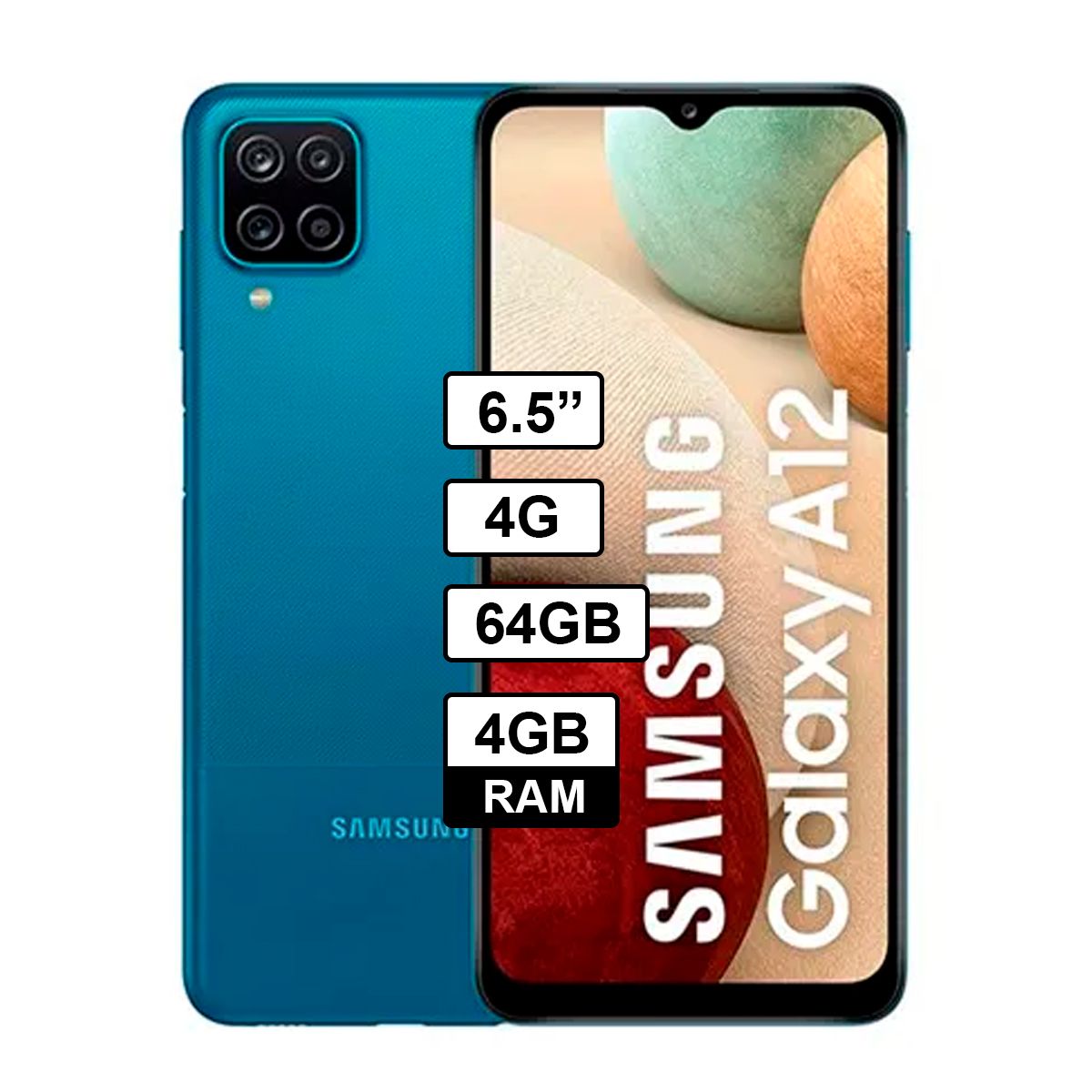 SAMSUNG - CELULAR SAMSUNG GALAXY A12 64GB 4GB Color Azul