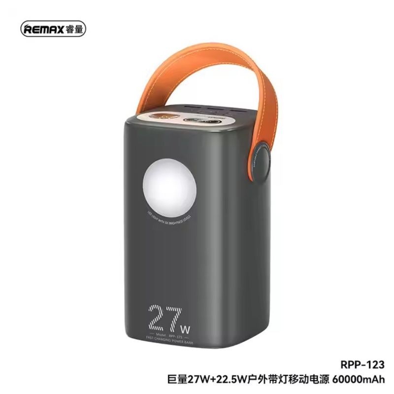 REMAX - CARGADOR PORTÁTIL    with Light 60000 mAh 27W+22.5W CARGA RAPIDA