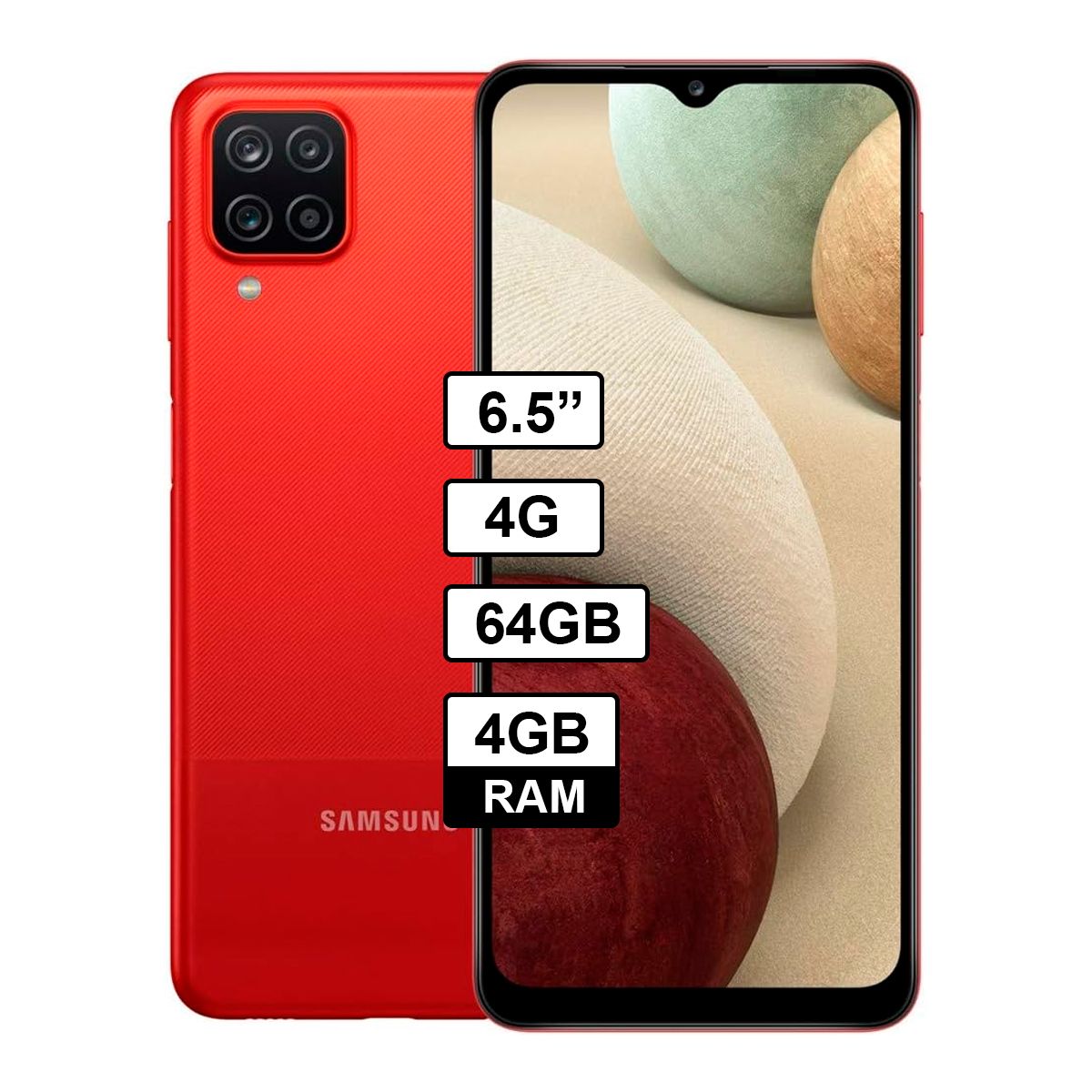 SAMSUNG - CELULAR SAMSUNG GALAXY A12 64GB 4GB Color Rojo