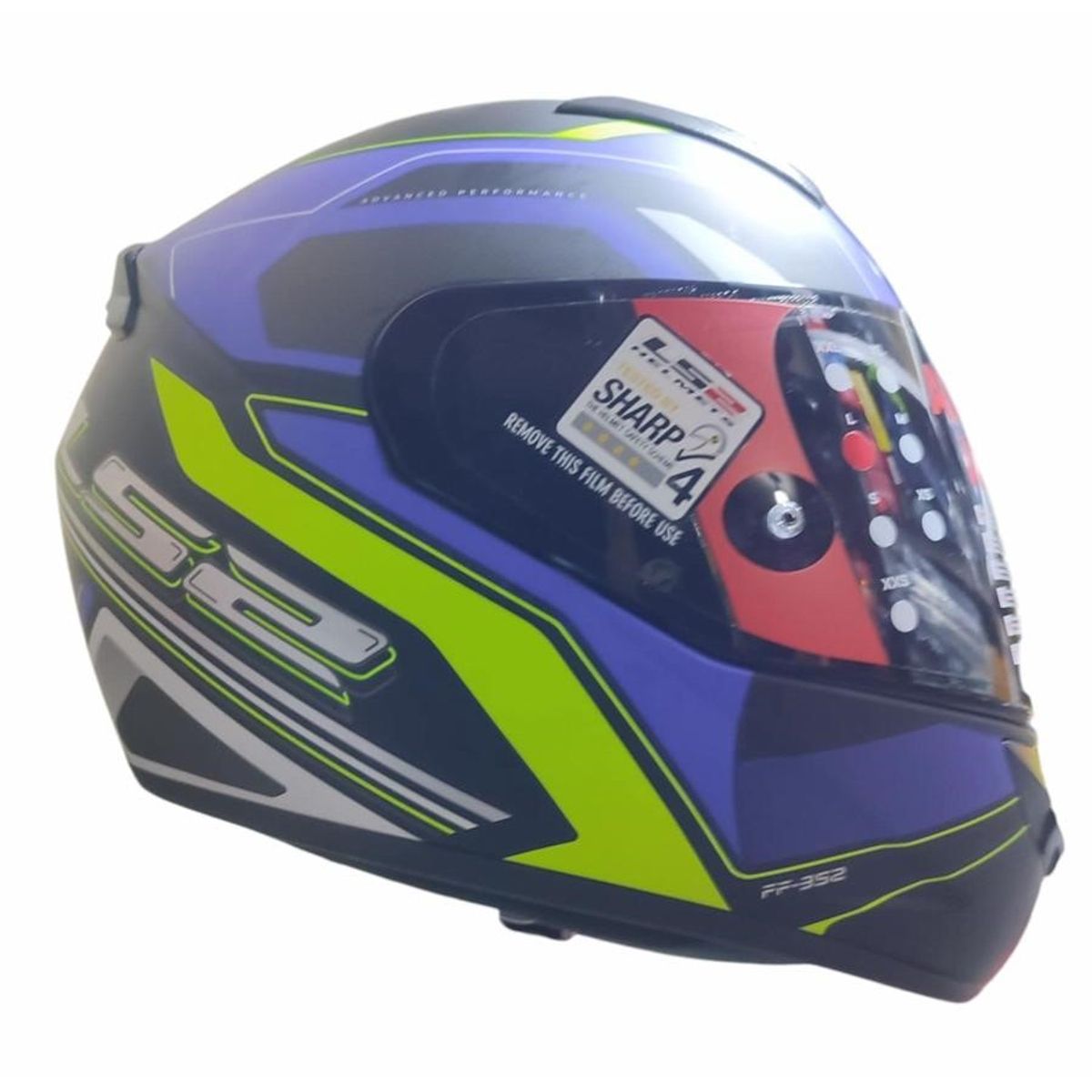 LS2 - CASCO LS2 DYNAMIC FF352 NEGRO MATEAZUL VISOR OSCURO TALLA L