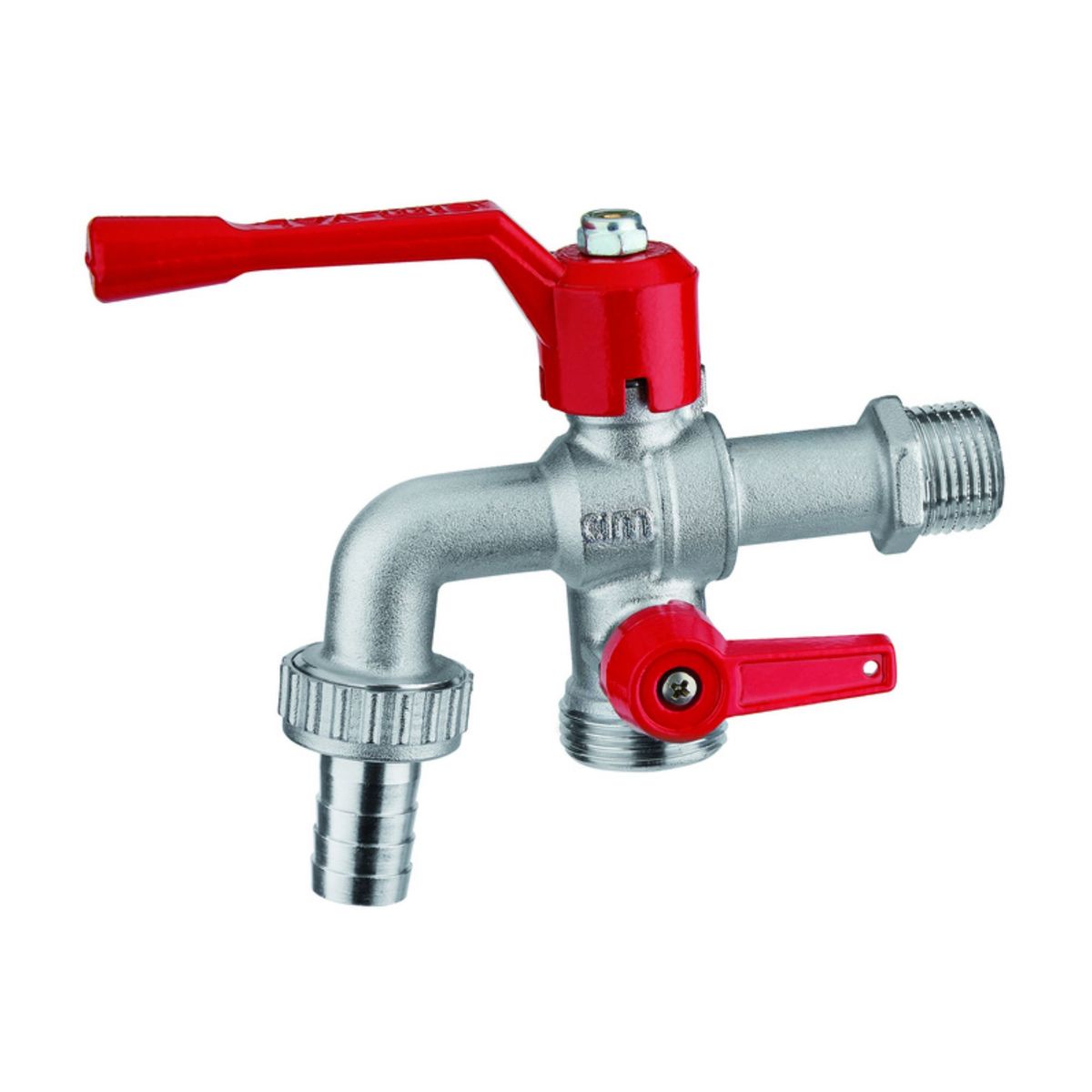 CIMBERIO - Caño llave esférica 1/2 doble salida  lavandería y jardín CIMVALVE