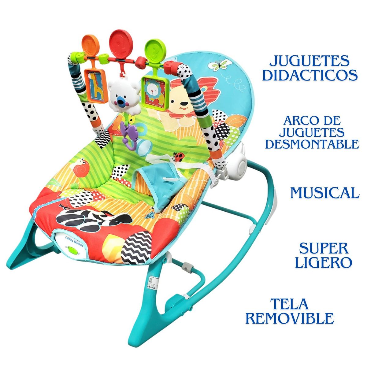 PIU BELLO - Silla Mecedora para bebé Diseño Jungla