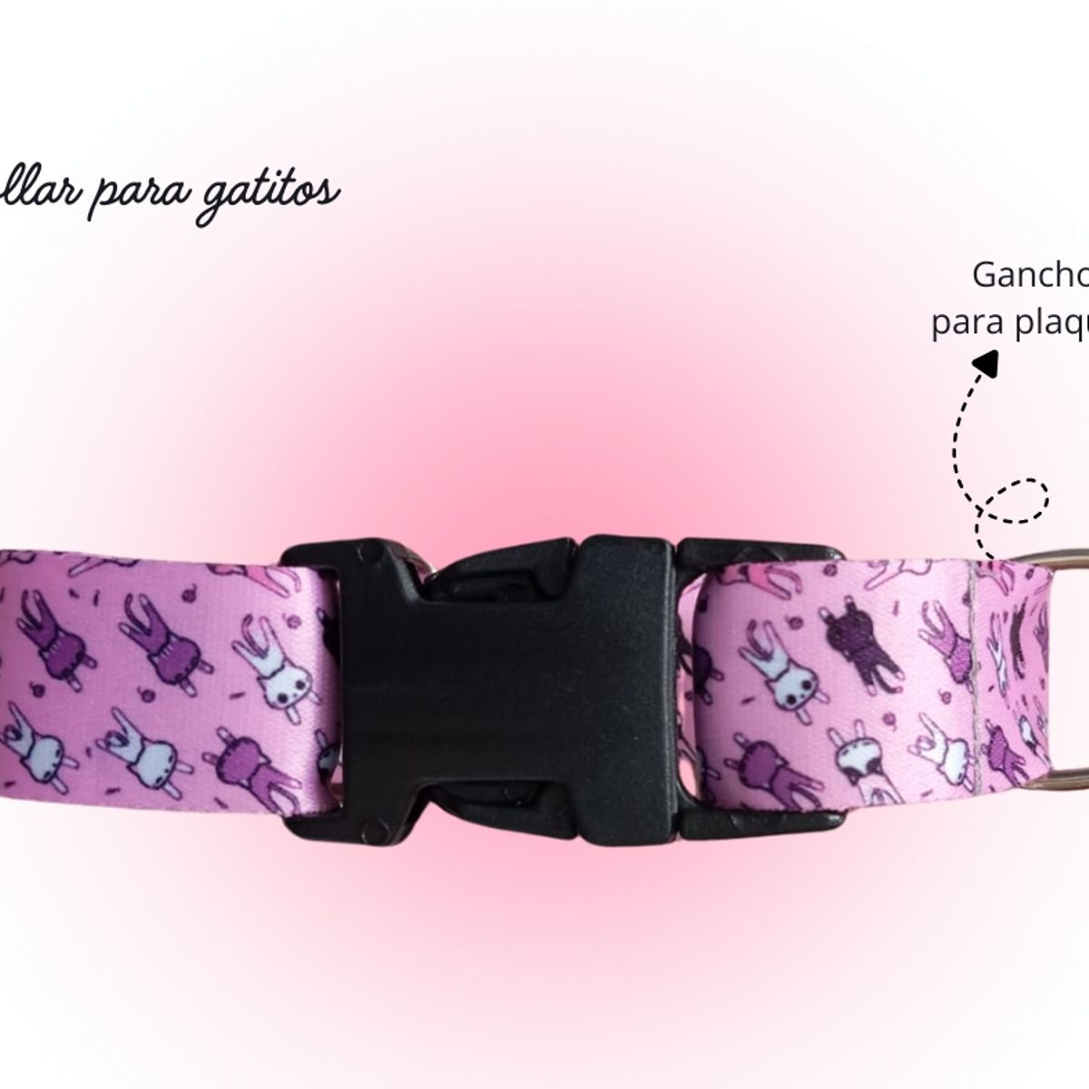 GENERICO - Collar regulable para gato - Color rosado