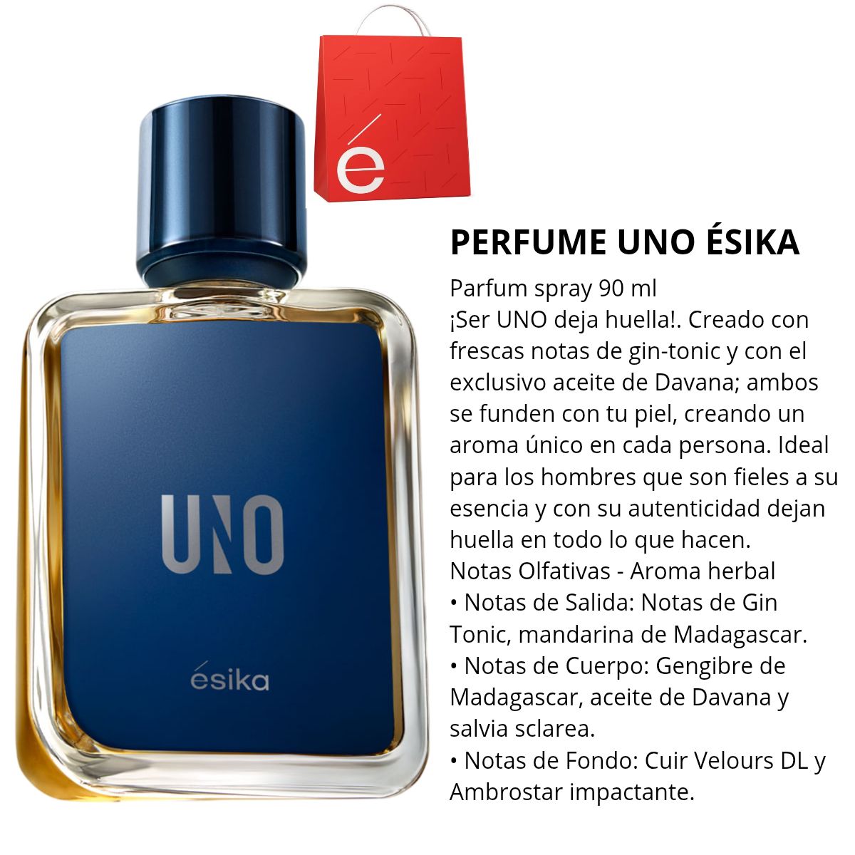 ESIKA - Perfume UNO ésika spray 90 ML herbal aromático