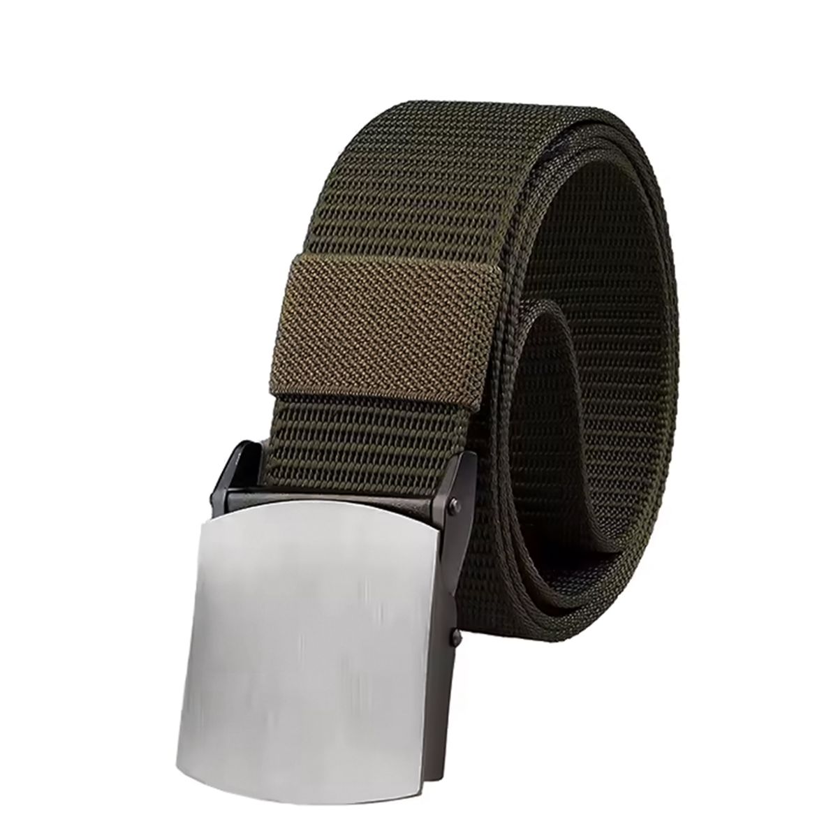 GENERICO - CORREA TÁCTICA VERDE CON HEBILLA METALICA