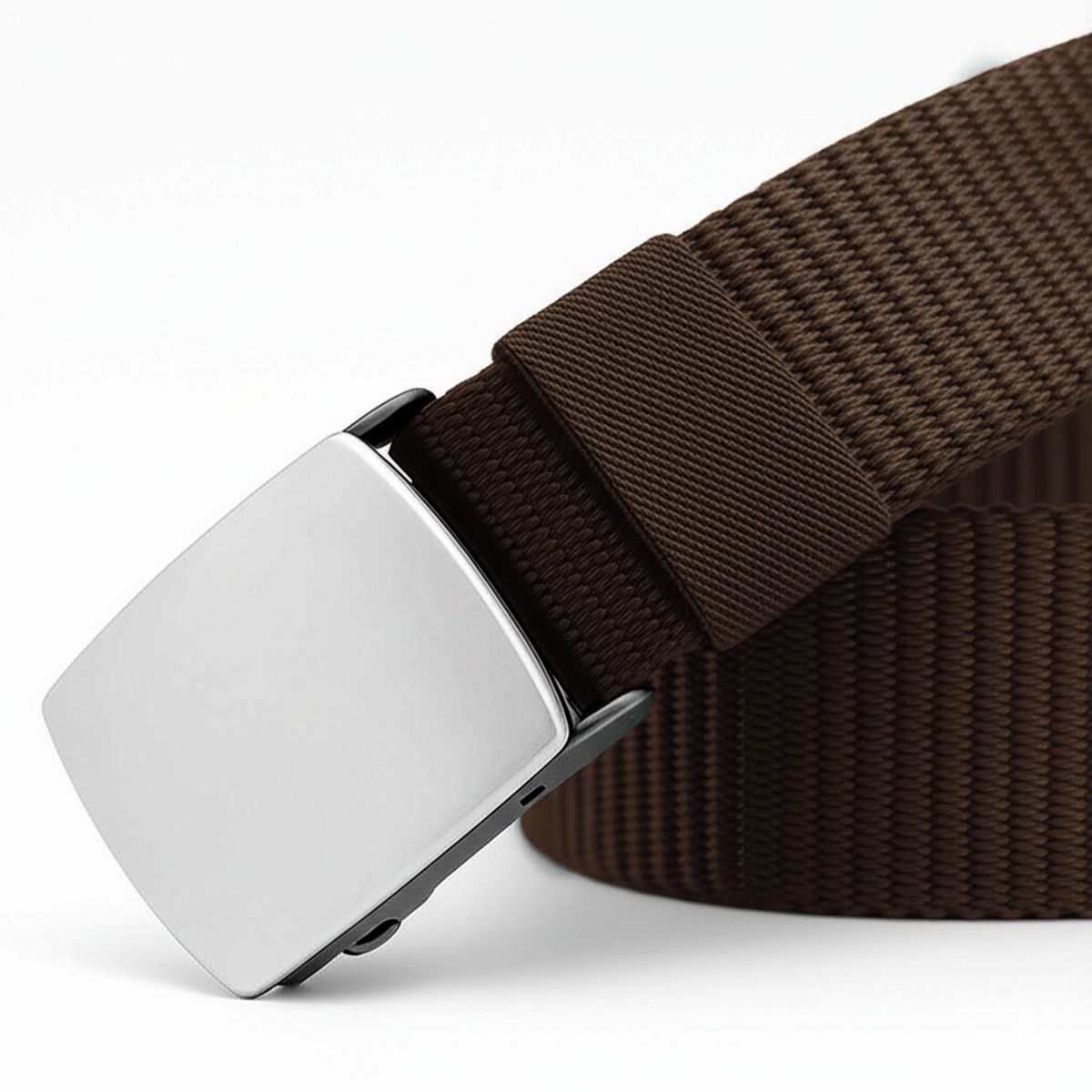 GENERICO - CORREA TÁCTICA MARRON CON HEBILLA METALICA