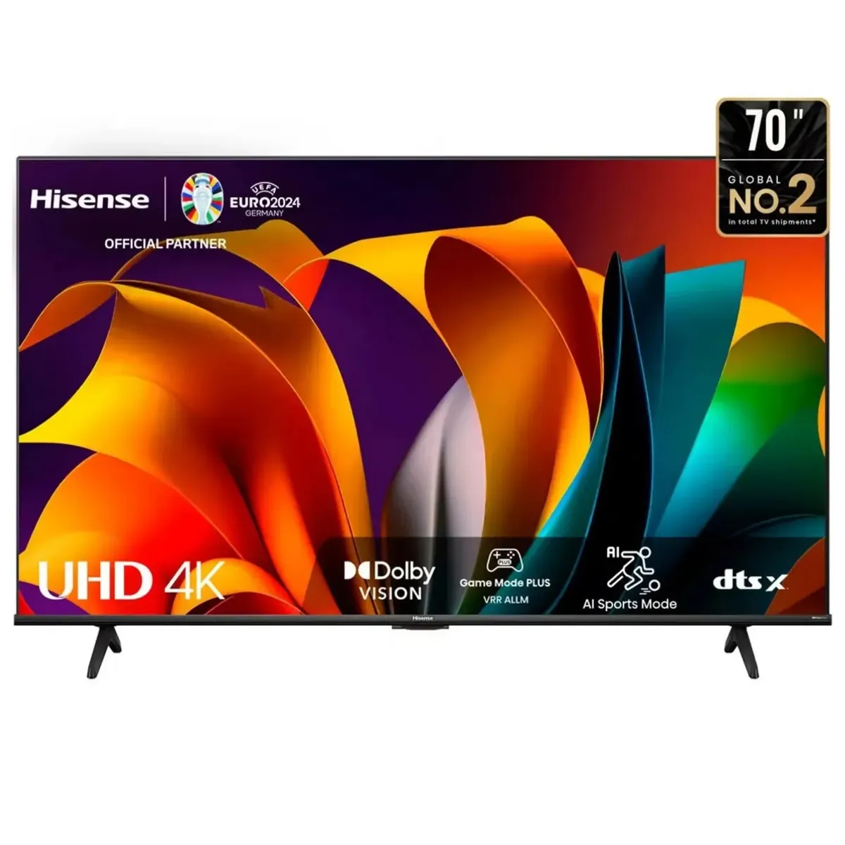 HISENSE - Televisor Hisense 70 UHD 4K Smart VIDAA 70A6N Nuevo Modelo - Negro