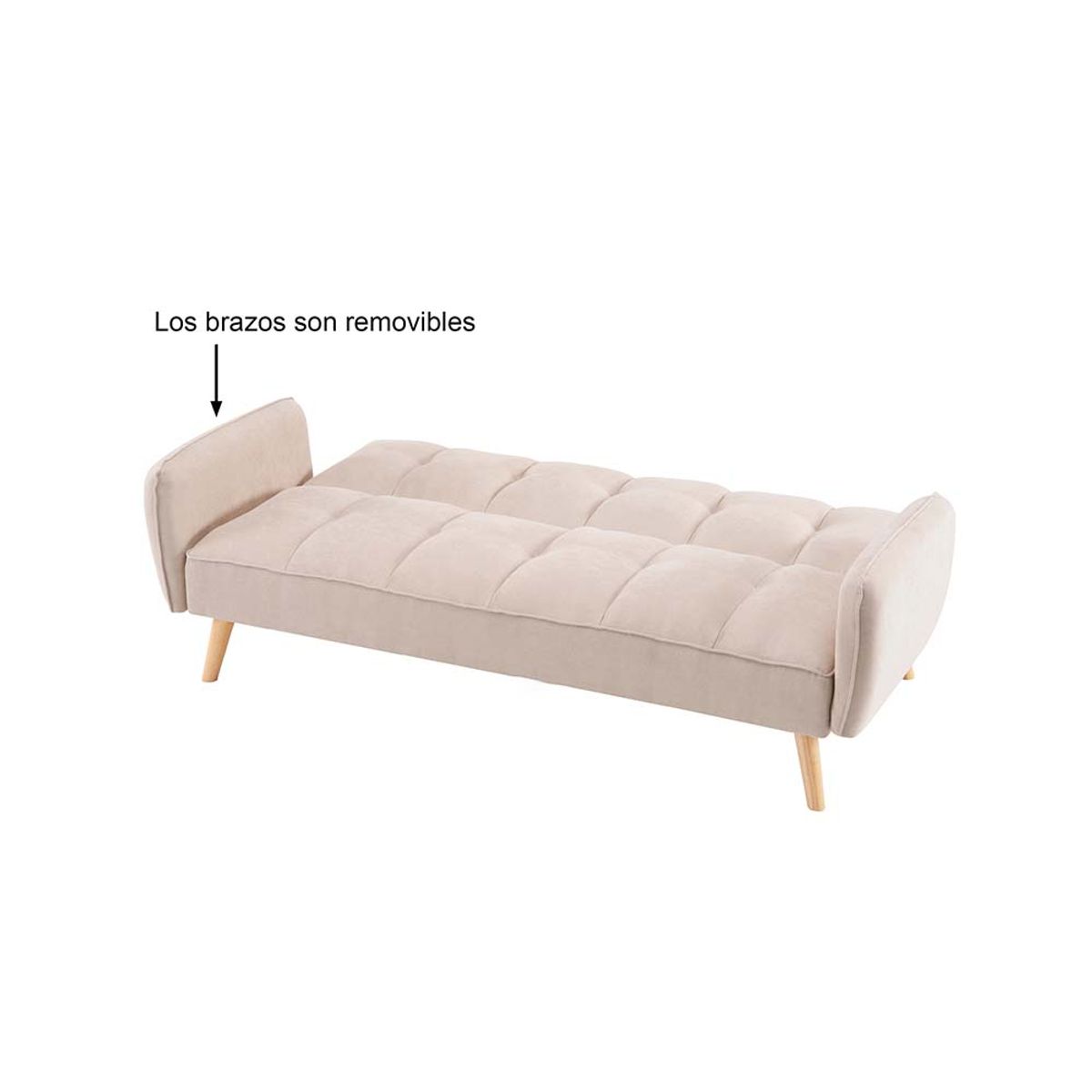 PAZART MUEBLES - SOFÁ CAMA FUTÓN MIRANDA BEIGE