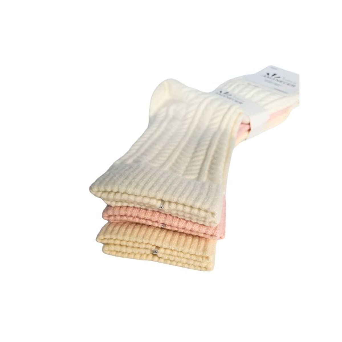 GENERICO - Pack de 3 Medias de Mujer colores Crema, Rosado y Beige