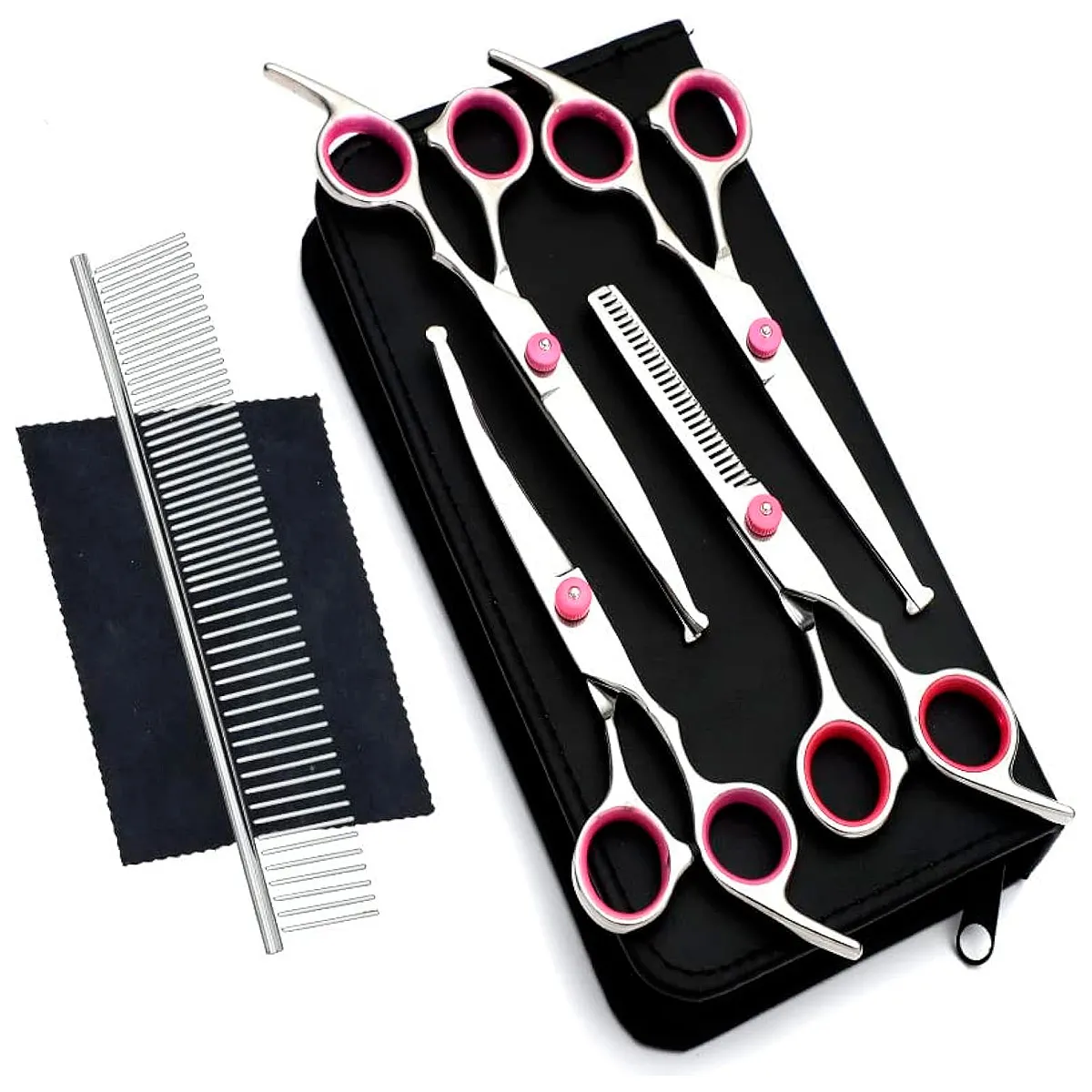 GENERICO - Tijeras Acero Para El Cuidado De Mascotas En Acero 4 Tijeras