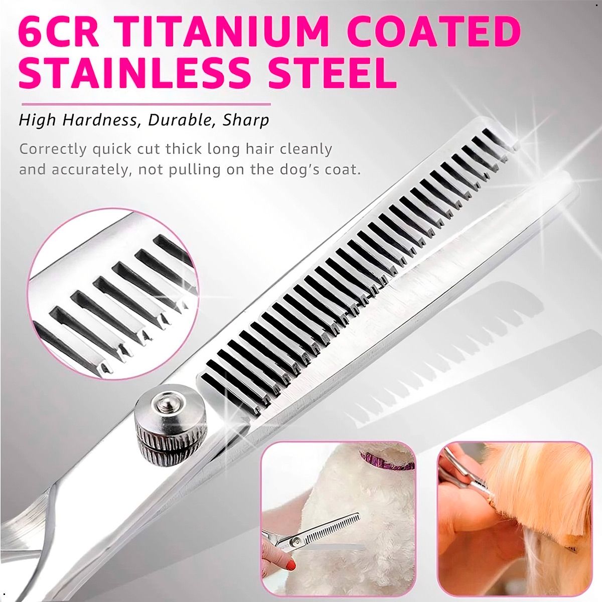 GENERICO - Tijeras Acero Para El Cuidado De Mascotas En Acero 4 Tijeras