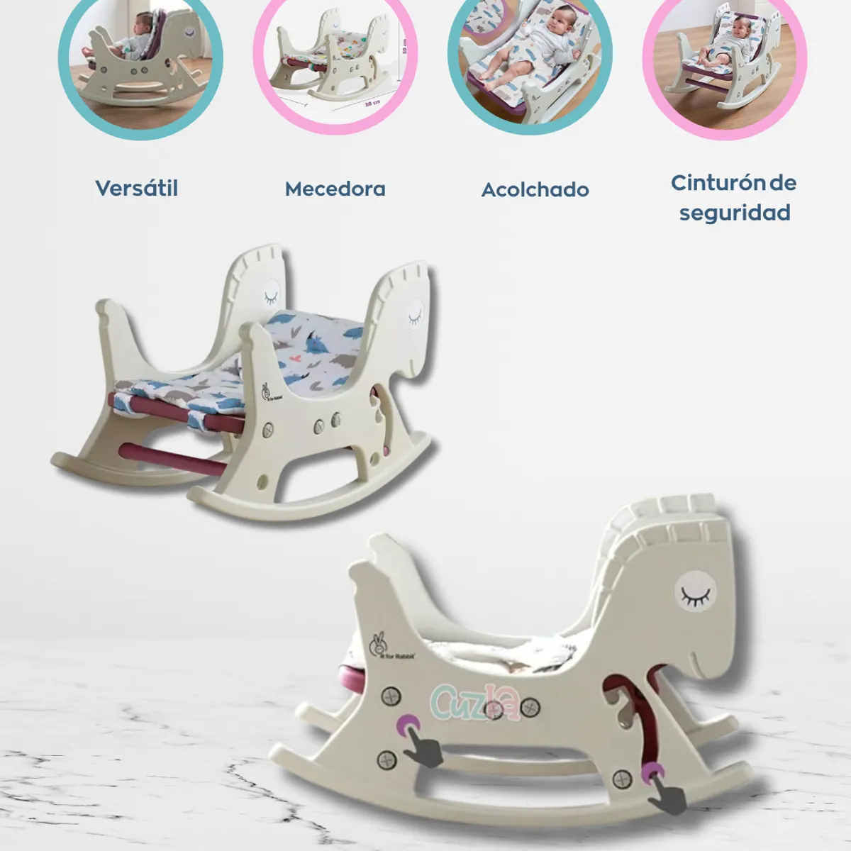 RABBIT - Sillón mecedora para bebé «CABALLITO»