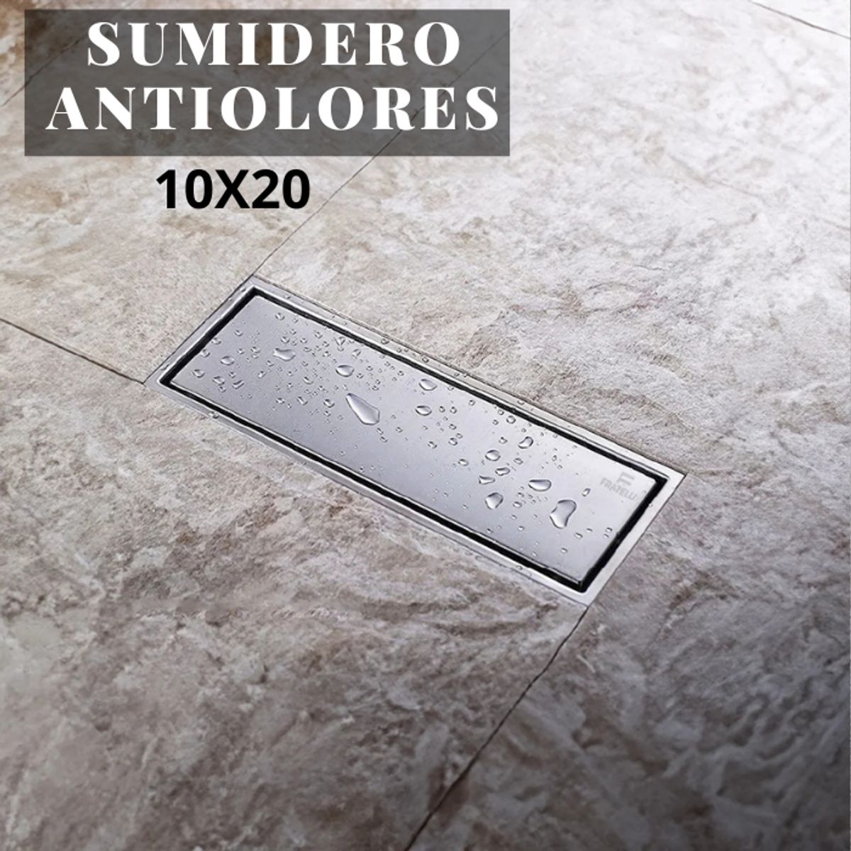 FRATELLI - SUMIDERO REVERSIBLE 10x20 CM BRONCE CROMADO