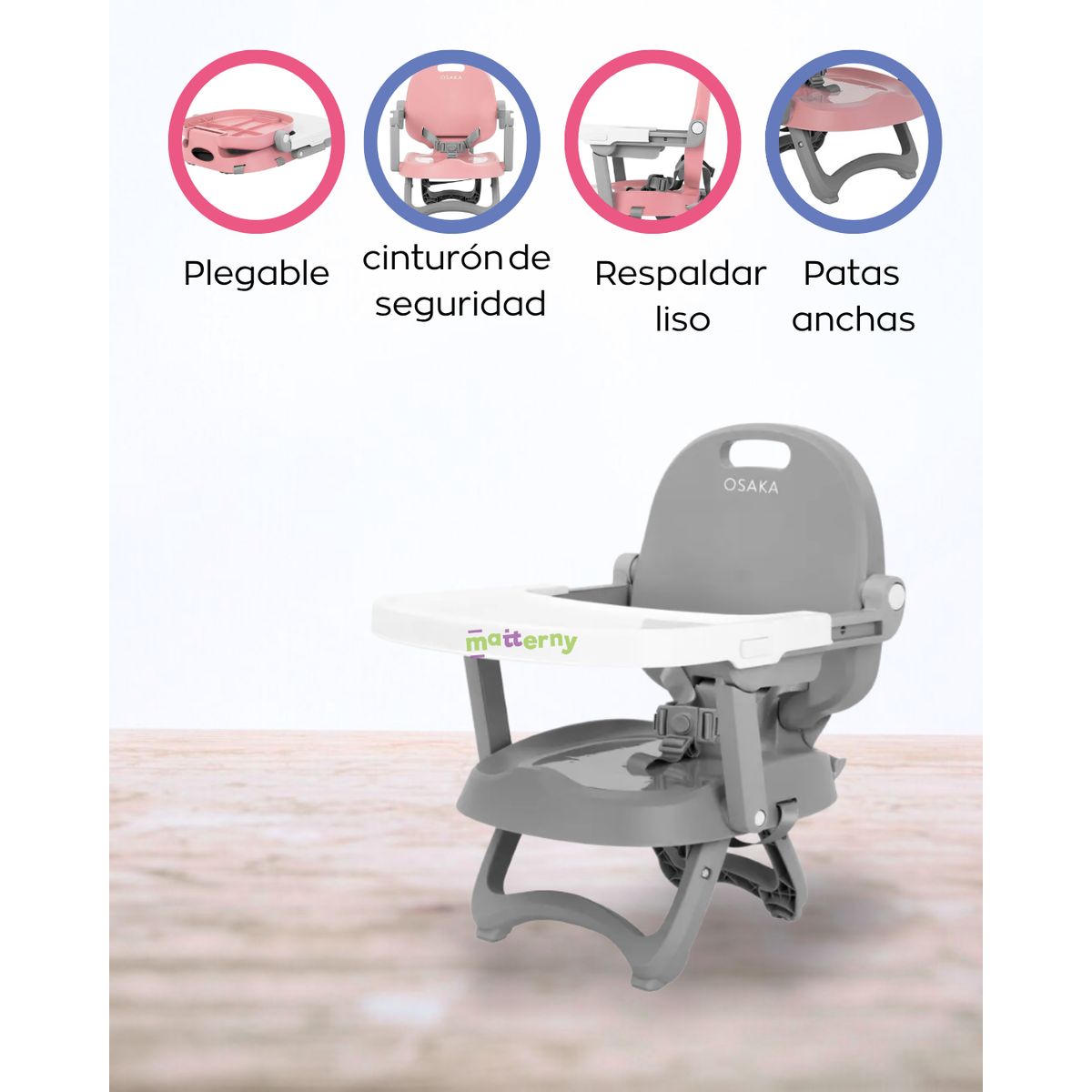 CARESTINO - Silla de Comer CARESTINO «OSAKA»Grey