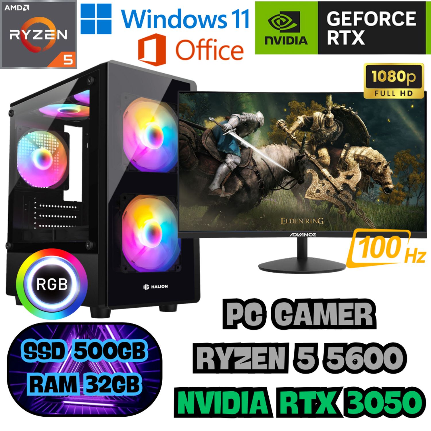 5600g Amd Ryzen 3690 PC COMPUTADORA GAMER RYZEN 5600 RTX 3050