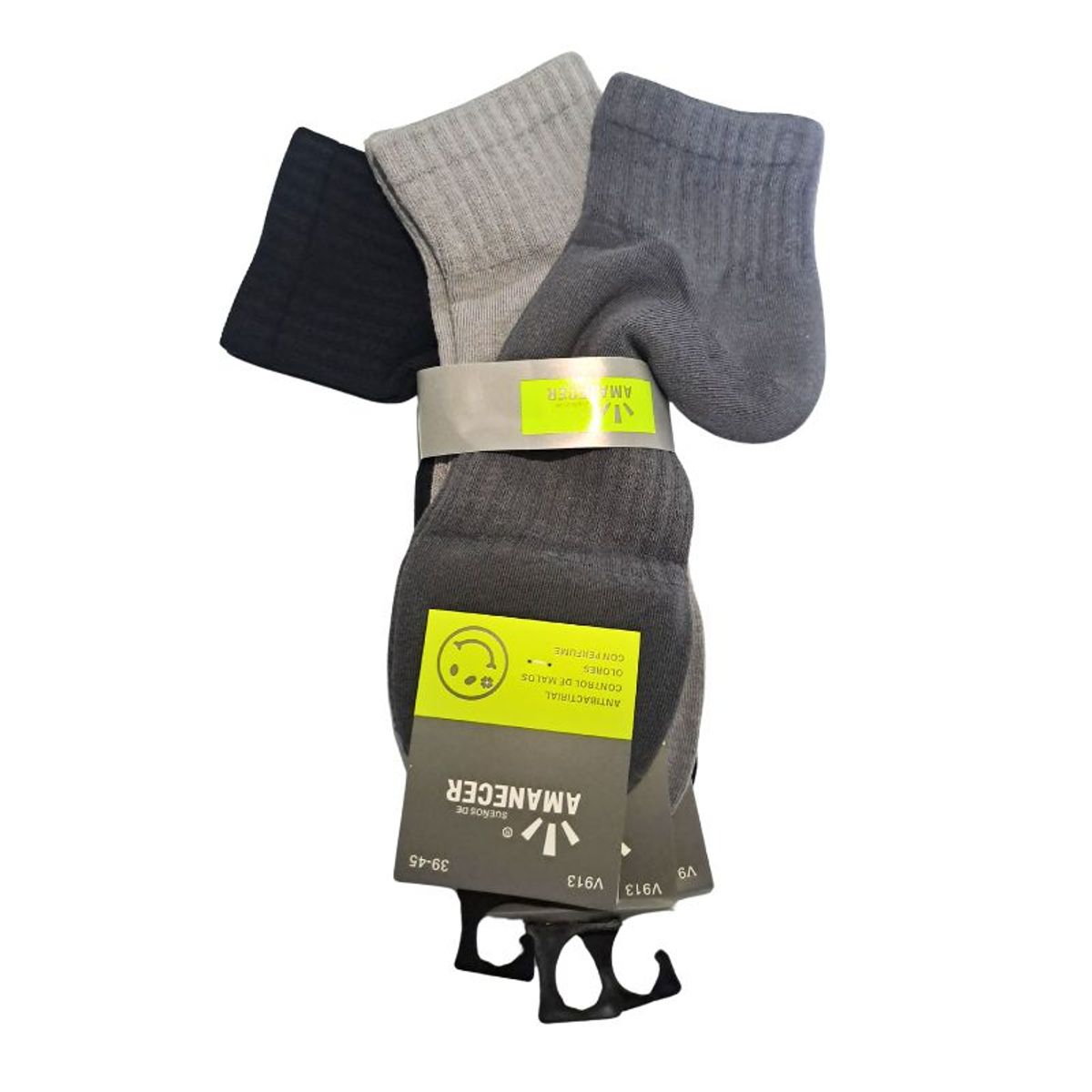 GENERICO - Pack de 3 Medias de Mujer colores Negro, Gris y Plomo