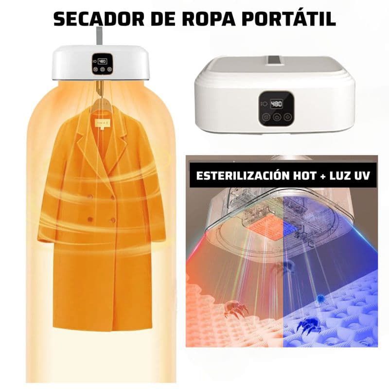 OEM - SECADOR DE ROPA PORTÁTIL+ ESTERILIZACIÓN CON LUZ ULTRAVI