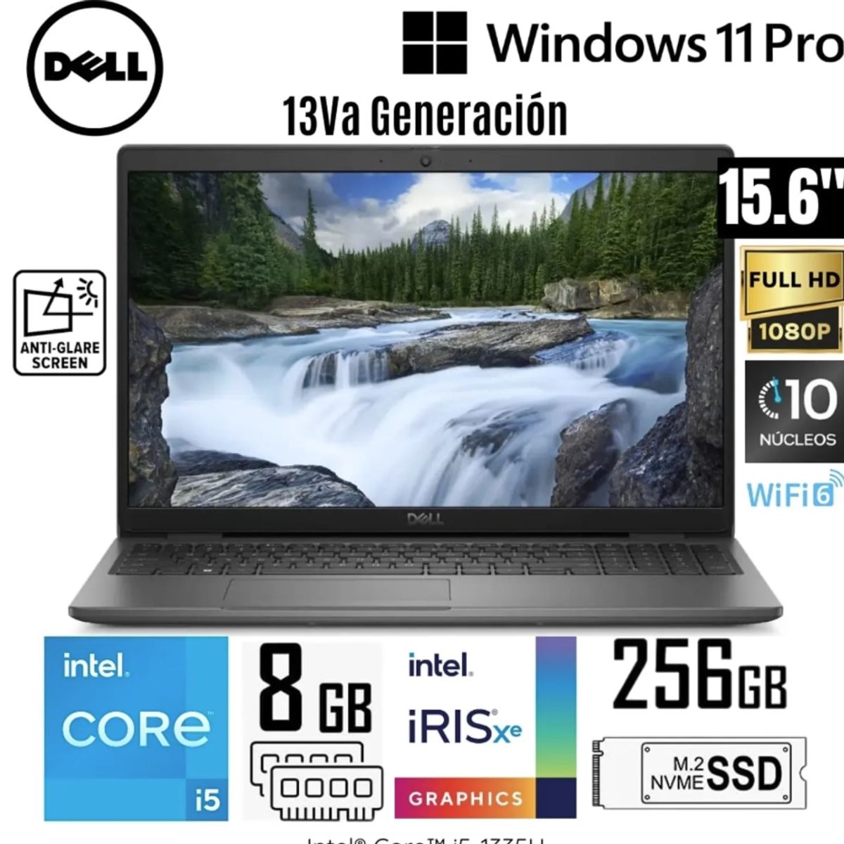 DELL - Laptop Dell Latitude 3540 (CN1D2) Intel Core i5-1335U 8GB RAM 256GB SSD 15.6" FHD W11 PR - Silver