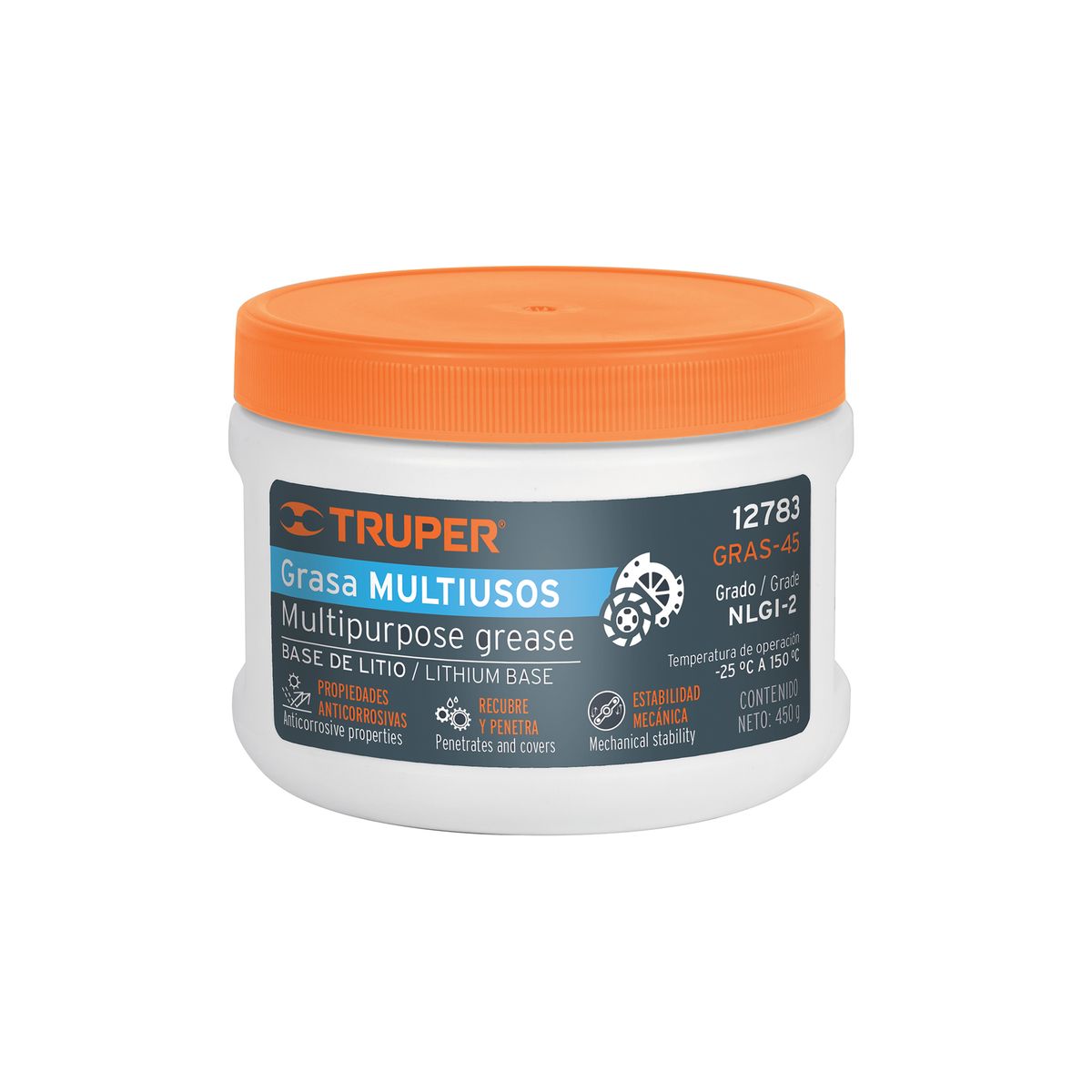 TRUPER - Grasa Lubricante Multiusos de Litio de 450 Gr Truper