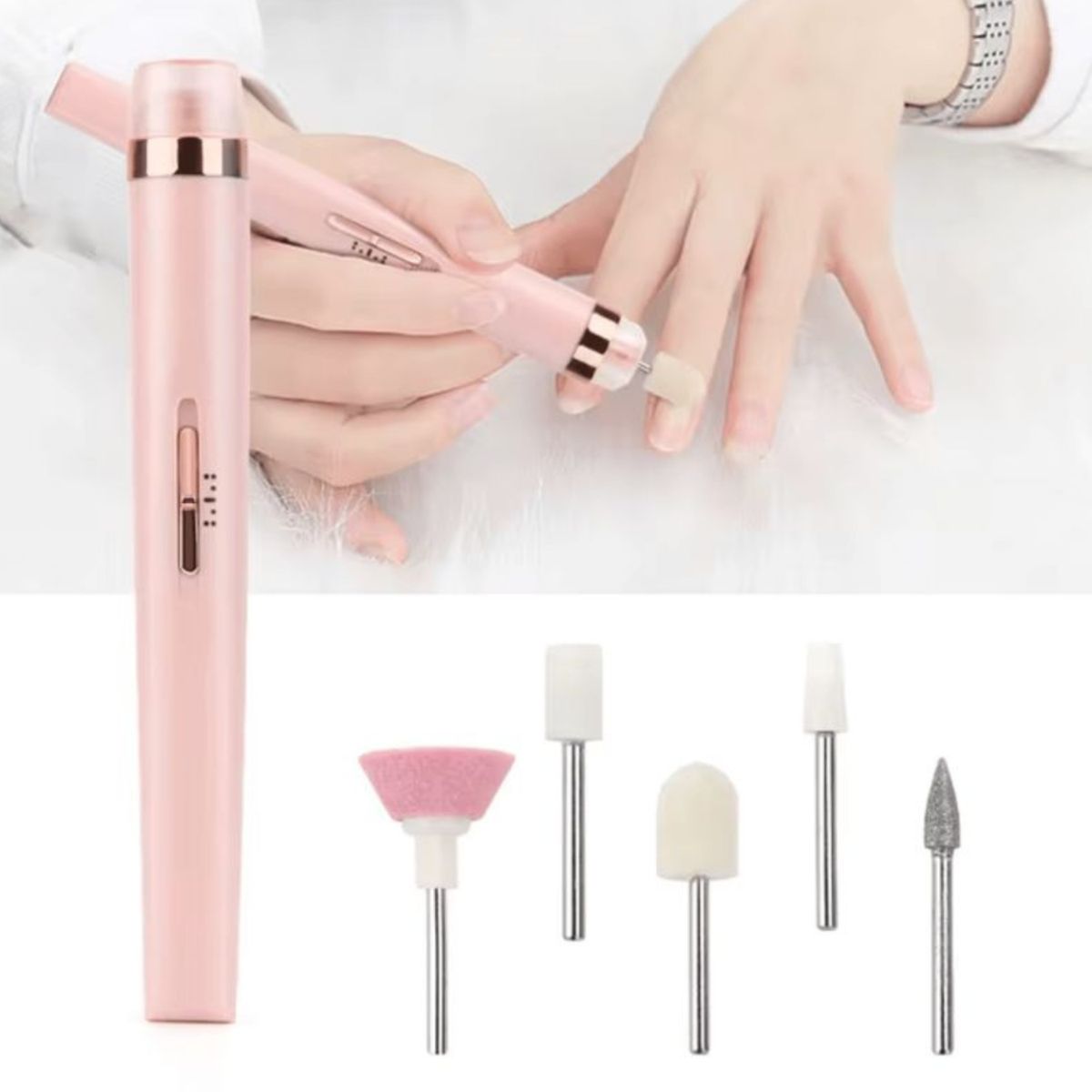 OEM - Máquina de Lijado y Pulido para uñas con 5 Accesorios