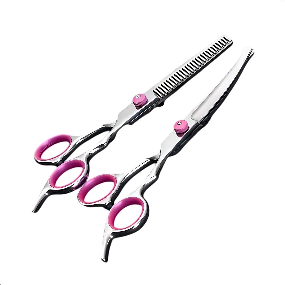 GENERICO - Set 4 Tijeras Acero Para El Cuidado De Mascotas En Acero