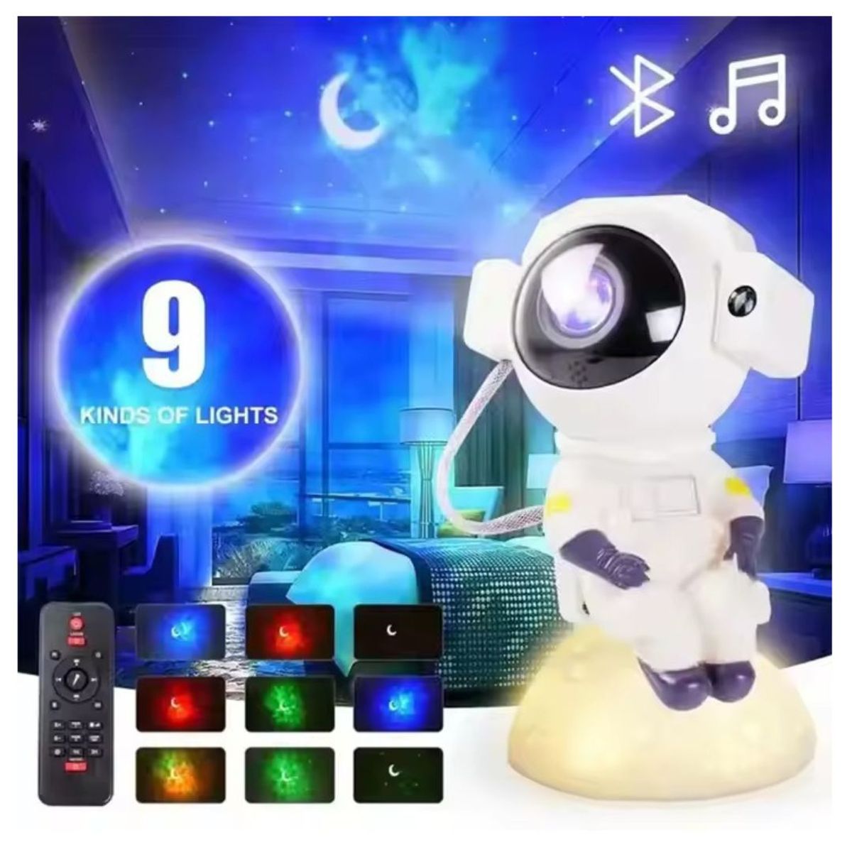 GENERICO - LAMPARA PROYECTOR   ASTRONAUTA  CON  PARLANTE