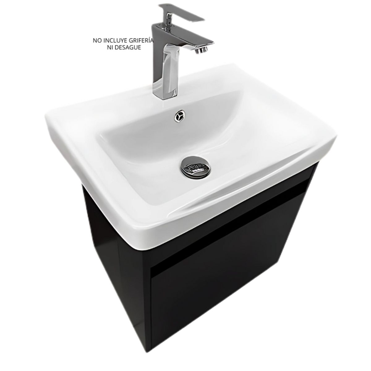 XM - LAVATORIO  DE LOZA  CON CAJÓN MADERA LISA GRIS YTAC5036-71