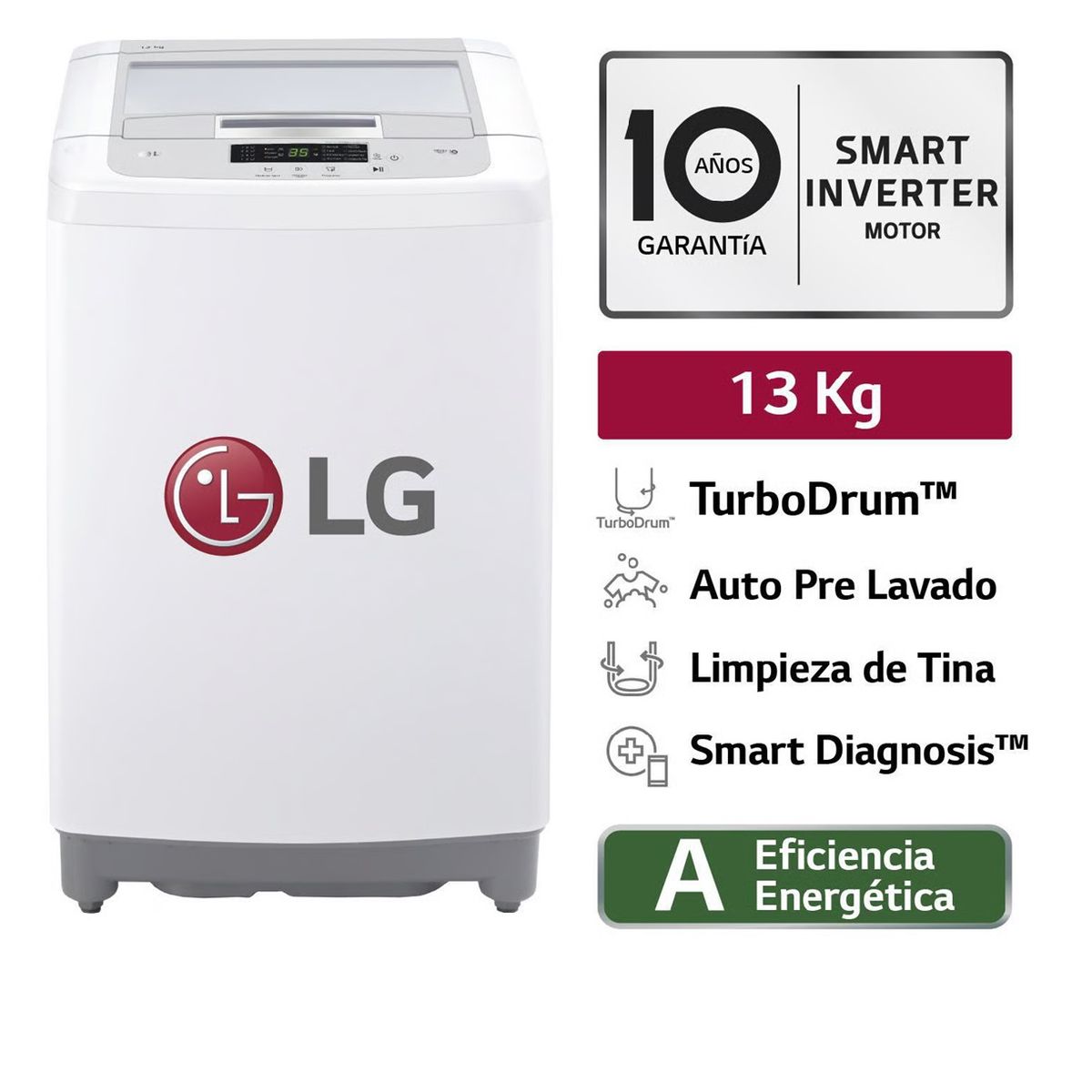 LG - LAVADORA LG WT13WPBK 13 KG BLANCO