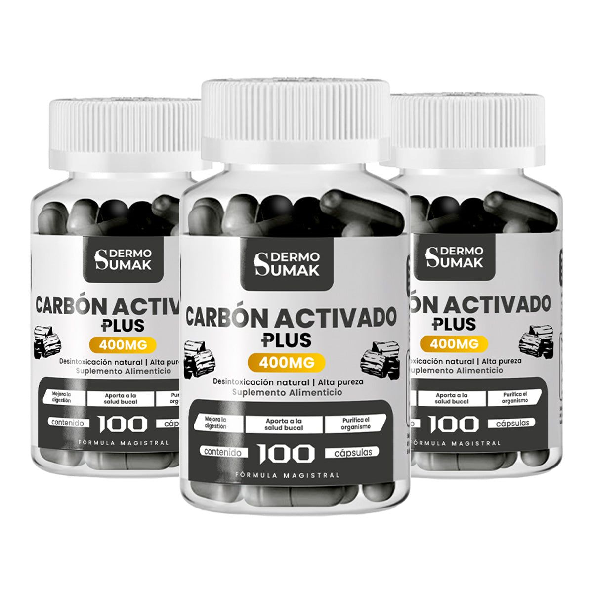 GENERICO - CARBON AC PLUS 400MG DERMO SUMAK 3 UND