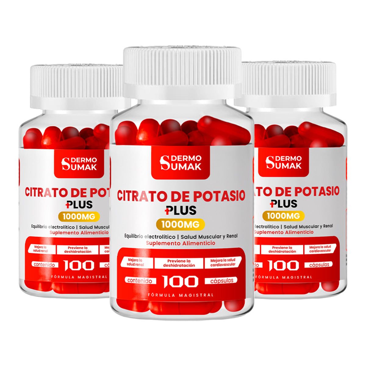 GENERICO - CITRATO DE POTASIO 100 CAPSULAS DERMO SUMAK 3 UND