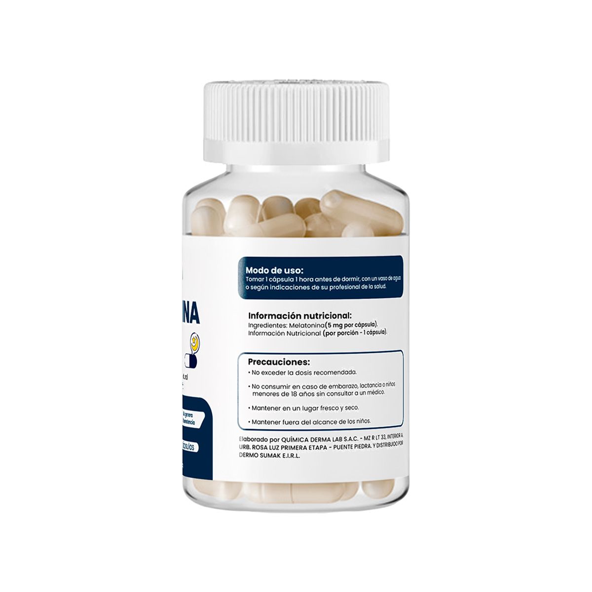 GENERICO - MELATONINA 5MG 100 CAPSULAS PLUS DERMO SUMAK 2 UND