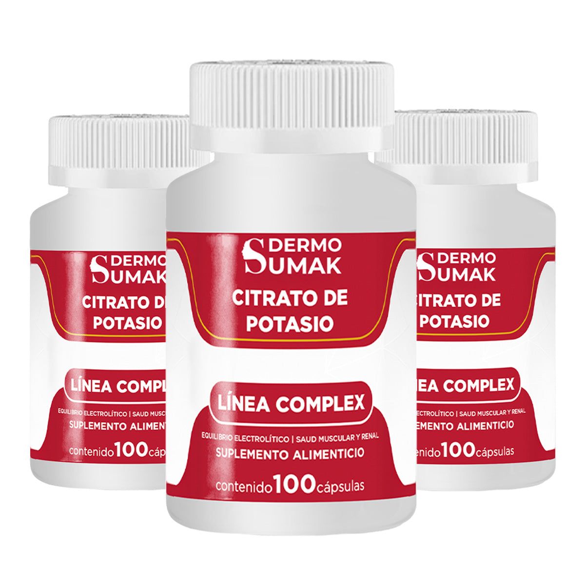 GENERICO - CITRATO DE POTASIO SALUD MUSCULAR 100 CAPSULAS DERMO SUMAK 3 UND