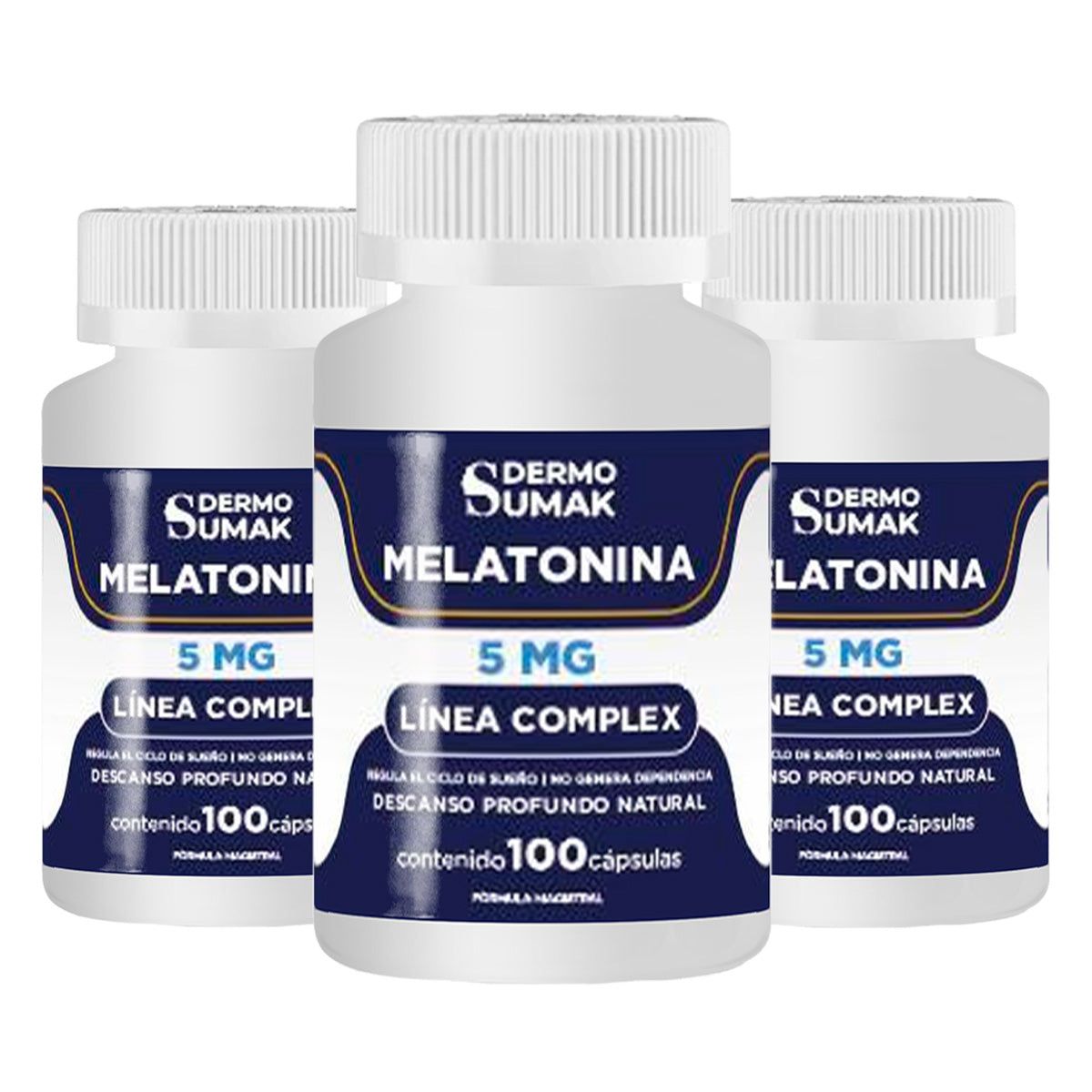 GENERICO - MELATONINA 5MG 100 CAPSULAS COMPLEX DERMO SUMAK 3 UND