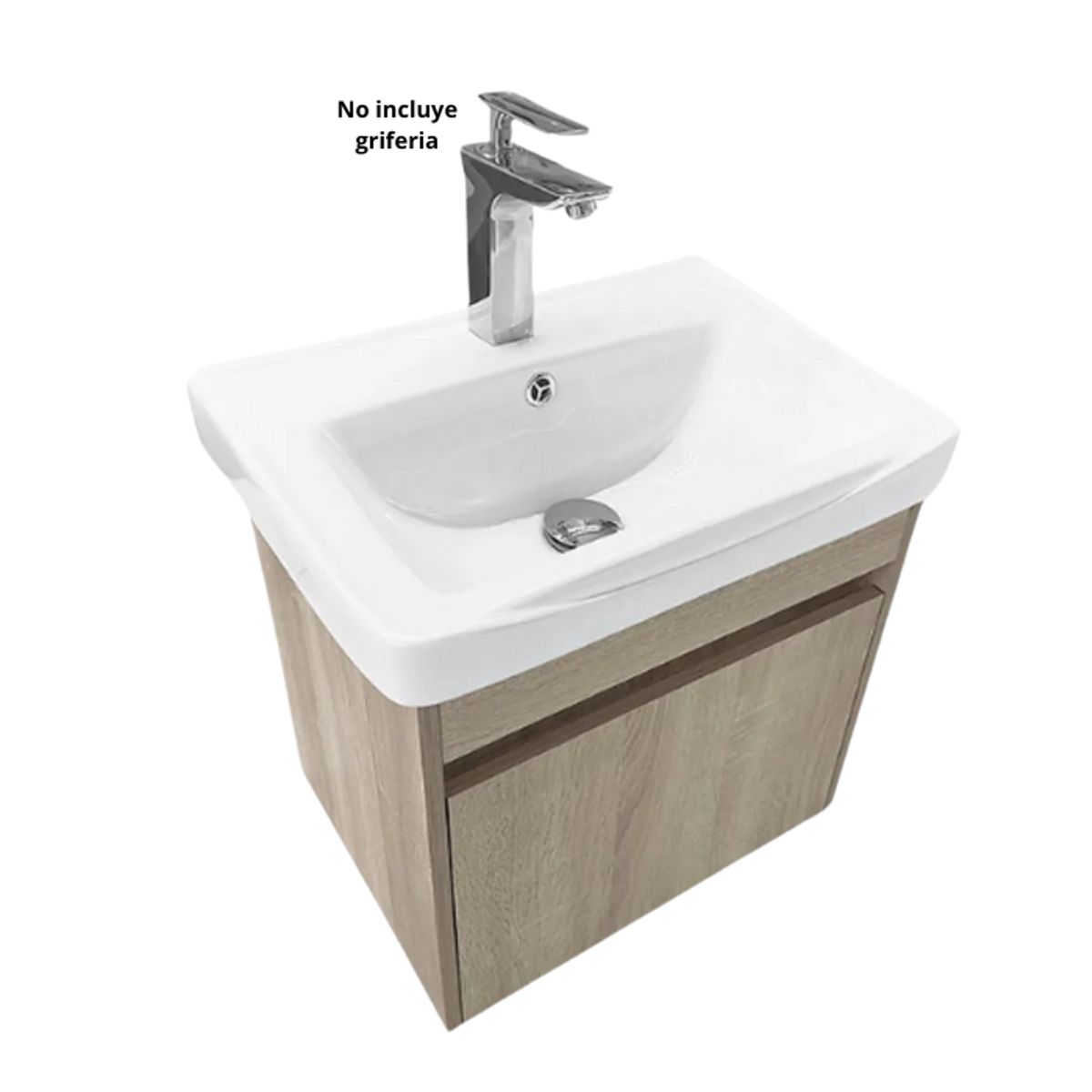 XM - LAVATORIO  DE LOZA  CON CAJÓN MADERA CON BLANCO YTAC5036-75