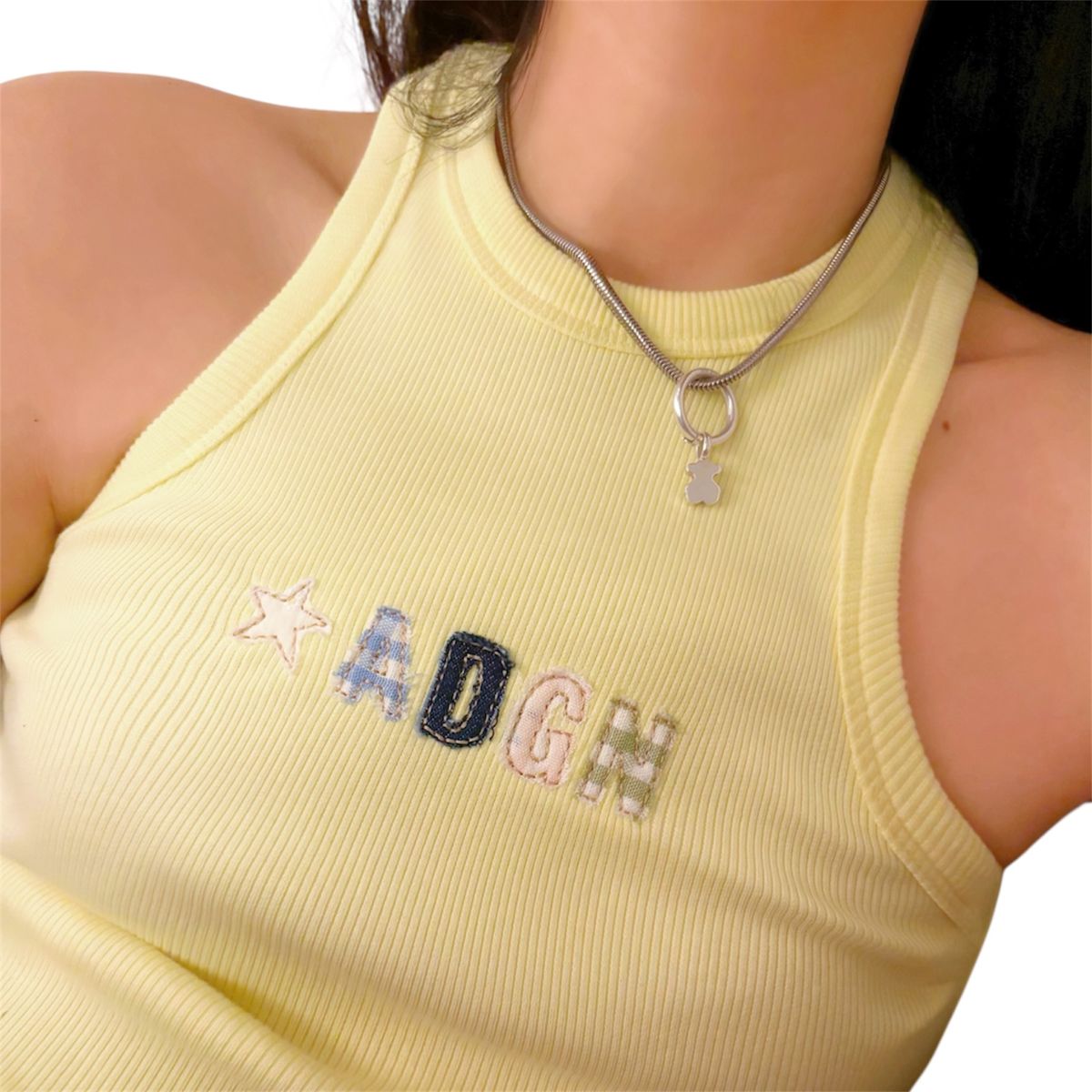 ANDROGYNE - Tank top rib Yellow