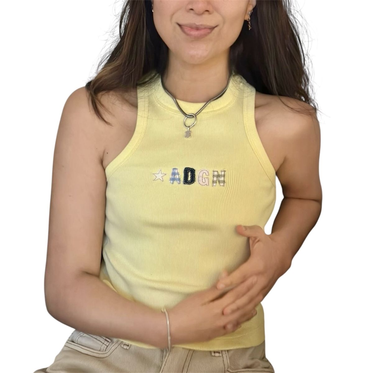 ANDROGYNE - Tank top rib Yellow