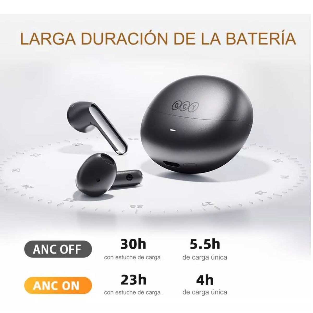 QCY - Audífono Bluetooth QCY Ailybuds Pro ANC Negro 30h