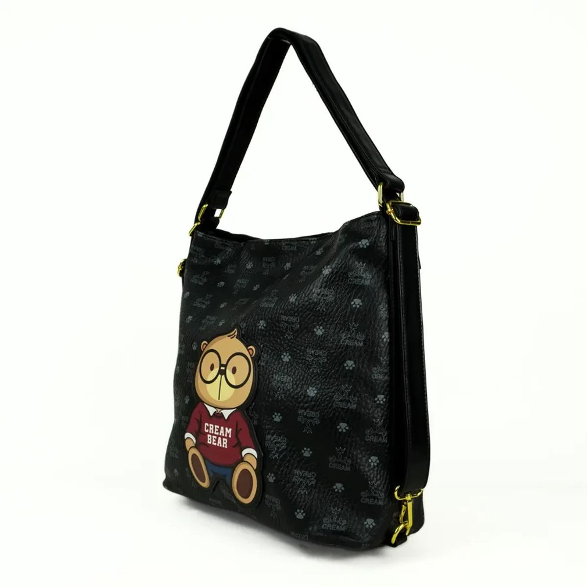 GENERICO - Bolso mochila ecocuero Cream Bear 3 en 1