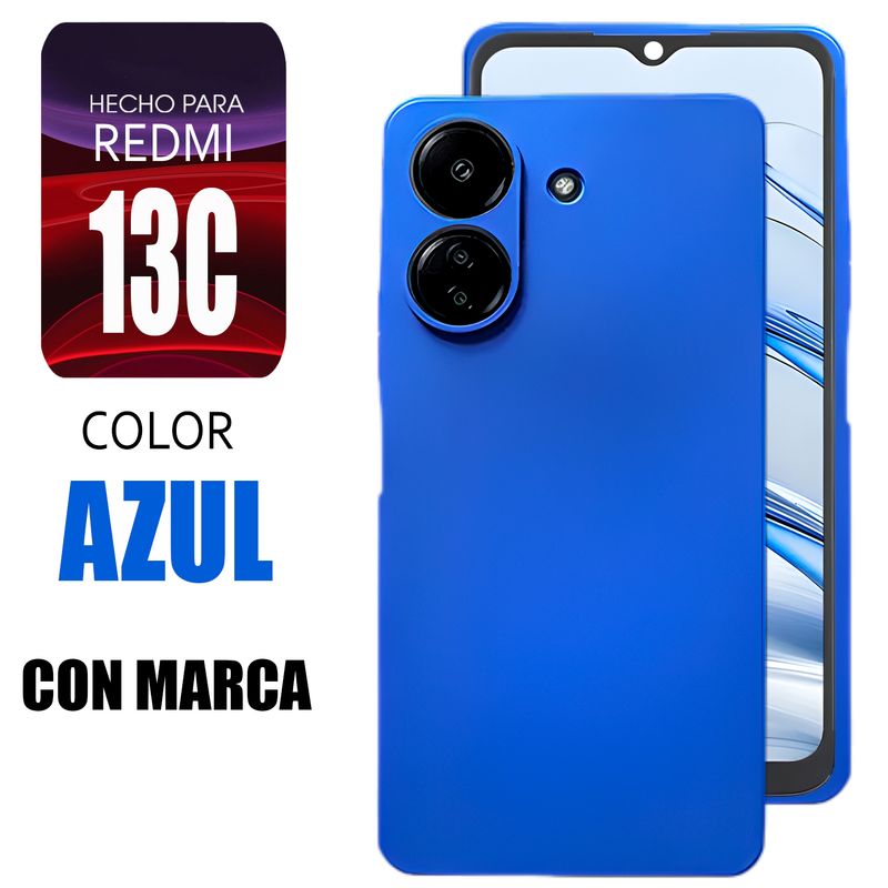 XIAOMI - Silicone Case Para Redmi 13C Azul Con Marca