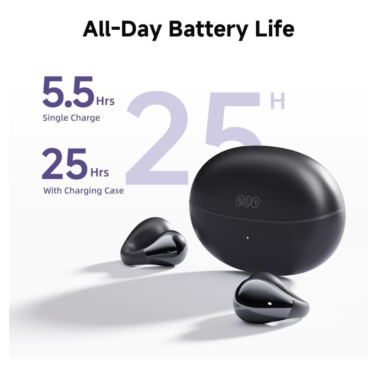 QCY - Audífono Bluetooth QCY Crossky C30 Negro 25h