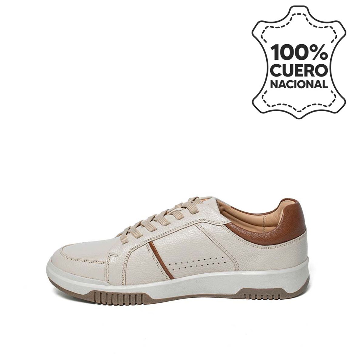 VIALE - Zapatilla  Casual JOSE-2523 Hueso Viale Homme Cuero